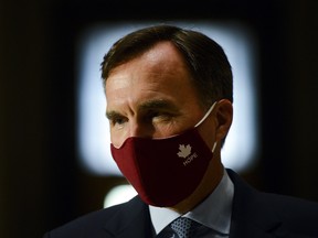 Minister of Finance Bill Morneau takes part in a media lock-up for the federal government's Economic and Fiscal Snapshot 2020 in Ottawa on Wednesday, July 8, 2020.