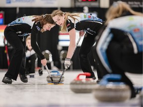 Team Thevenot takes on Team Ackerman during last season's provincial junior curling championship at the Sutherland in Saskatoon.