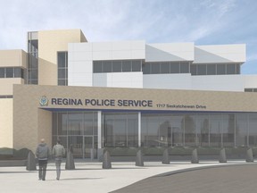 An artist's rendering of the renovated Regina Police Service headquarters.