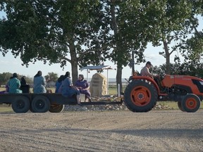 Swift Current and area residents held a vehicle parade around the Swift Current Hutterite Colony on Aug. 4, 2020 in a show of support amid reports of stigma against Saskatchewan's Hutterite communities as they grapple with COVID-19 outbreaks.