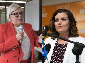 Sask. Party MLA Tina Beaudry-Mellor (left) and NDP MLA Vicki Mowat have both carved out successful careers in provincial politics, but women remain underrepresented in the Legislature.