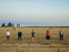 Curtain Razors presents Trespassers Waltz on Sunday, Sept. 20, 2020, at White Butte Trails east of Regina, Sask. Curtain Razors' artistic associates are (from left) Johanna Bundon, Jayden Pfeifer, Terri Fidelak, Kris Alvarez and Joey Tremblay.