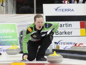 Ashley Howard, shown here at the 2018 Saskatchewan women's curling championship, is calling the shots through the COVID-19 pandemic as the executive director of CurlSask.