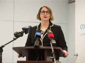 Saskatchewan Disability Income Support Coalition (DISC) Chair Alaina Harrison speaks to media about the monthly allotment of funds given to Saskatchewan residents during a news conference held at the Inclusion Saskatchewan office on Winnipeg Street in Regina, Saskatchewan on Oct. 2, 2020.