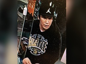 A photo provided by Regina police of a suspect who allegedly stabbed an employee at a business on the 2100 block of Albert Street on Friday.
