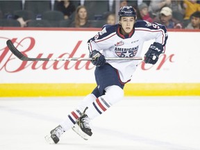 Defenceman Tom Cadieux, shown last season with the Tri-City Americans, was traded to the Regina Pats on Tuesday.