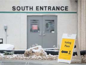 A location for advance voting is seen at the Living Hope Alliance Church on Green Falls Drive in Regina, Saskatchewan on Oct. 20, 2020. Advance polls opened Tuesday for the provincial election and run for five days from Oct. 20 to 24, noon to 8 p.m. each day. Check your voter information card or elections.sk.ca/wheredoivote for the advance voting location in your constituency. Bring ID and a mask.