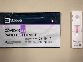 A COVID-19 Rapid Test device is pictured at the CAP Manso primary care centre in Barcelona, Spain, Wednesday, Oct. 21, 2020.