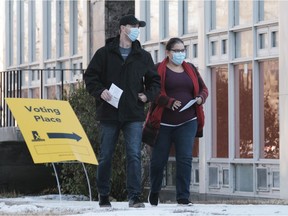 People enter a voting place at Balfour School on election day.