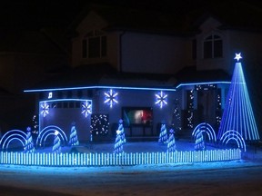 Christmas lights on display at 5140 Genereux Drive in Regina.