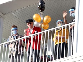 Retired RCMP S/Sgt. Arthur Levins is seen celebrating his 100th birthday. Family, friends and fellow RCMP officers gathered to wish Levins a happy birthday Saturday afternoon.