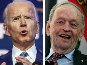 Like president-elect Joe Biden, left, former Canadian prime minister Jean Chrétien, right, also inherited a worn-out, divided country.