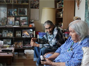 Simon and Theresa Sapp, interviewed and photographed in their home as part of the Covid-19 Culture: A Living Heritage Project of the Pandemic in Saskatchewan.