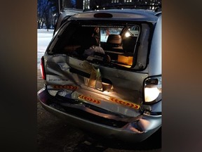 Queen City Patrol's van was damaged in a collision on Saturday. The volunteer organization is now fundraising for a new vehicle. Photo courtesy Queen City Patrol.