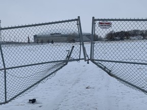 The old Taylor Field site, with Mosaic Stadium in the background, on Saturday.