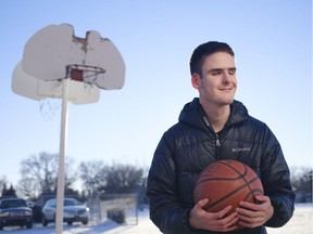 Matthew Fernell, 18, shot his first baskets on this court while in Grade 4 at Ecole Palliser Heights School in Moose Jaw.