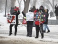 More than 100 people gathered in Saskatoon's Kiwanis Park on Saturday, Dec. 19 for a "freedom rally" protesting against various restrictions put in place to combat the spread of COVID-19, including public health orders around wearing masks and limiting gathering sizes.