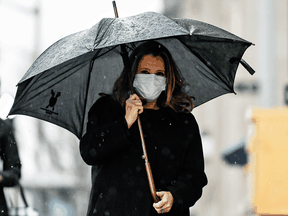 Finance Minister Chrystia Freeland heads to a news conference before tabling a fiscal update in the House of Commons on Monday, Nov. 30, 2020.