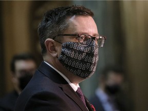 Minister of Health Paul Merriman speaks to media at the Legislative Building on Dec. 1, 2020. MICHAEL BELL / Regina Leader-Post