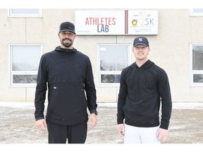Dustin Molleken, left, and Cole Warken have joined forces on 2SK, a baseball training facility operating out of the Athletes Lab.