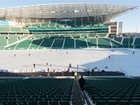 Mosaic Stadium has been converted into Iceville — a massive skating rink. Brandon Harder/Regina Leader-Post.