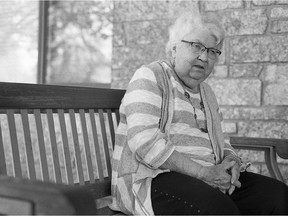 Jean Currie sits in front of her home in Regina on May 29, 2020.