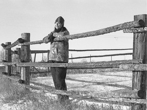 Michelle Brass stands near her home on Peepeekisis Cree Nation on Dec. 18, 2020.
