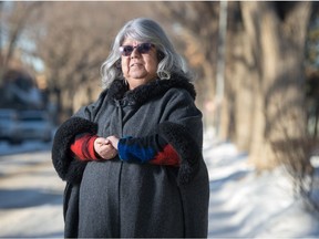 Mirtha Rivera, seniors coordinator for UR Pride Centre for Sexuality and Gender Diversity, stands outside her home in Regina, Saskatchewan on Jan. 9, 2020.