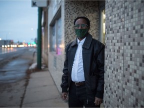 Abdi Gure, president of Prairie Somalis, stands outside the organization's office in Regina, Saskatchewan on Jan. 12, 2020.