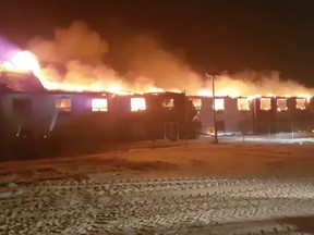 The Western Star Inn & Suites in Redvers, Saskatchewan was destroyed by a fire on the early morning of Jan. 18. (Photo courtesy Jeannette Roussel)