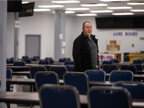 Gordy Ouellette stands among the empty chairs at City Centre Bingo. The bingo hall has been closed since November, 2020. Photo taken in Saskatoon, SK on Monday, January 18, 2021.