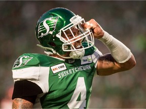 Linebacker Cameron Judge, shown with the Saskatchewan Roughriders in 2019, is a pending CFL free agent. His immediate priority is to pursue options in the NFL.