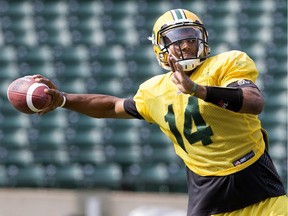 James Franklin, shown in 2015 with Edmonton, has decided to retire from football. Franklin signed one-year contracts with the Saskatchewan Roughriders in 2020 and 2021 but never played in a game for the team.