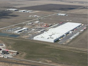 An aerial photo shows the Global Transportation Hub in May 2019.