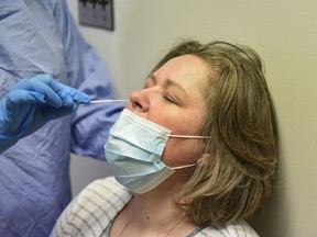 This nasal swab test is the less commonly performed test in Saskatchewan. Saskatchewan Health Authority supplied photo.