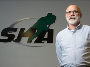 Saskatchewan Hockey Association general manager Kelly McClintock stands inside the SHA office in Regina on Dec 18, 2020. BRANDON HARDER/ Regina Leader-Post