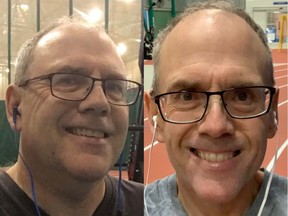 Regina Leader-Post sports editor Rob Vanstone on back-to-back Nov. 22s — 2019 and 2020 at the Fieldhouse — with a difference of 100 pounds between photos.
