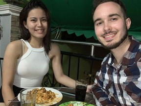 Lou Elyn, left, and Josh Ramshaw together in Manilla, Philippines back in March 2020.