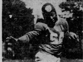 Gabe Patterson of the Saskatchewan Roughriders is shown in a 1948 Calgary Herald clipping.