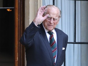 Prince Philip, Duke of Edinburgh arrives for the transfer of the Colonel-in-Chief of The Rifles ceremony at Windsor castle on July 22, 2020 in Windsor, England.