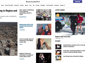 The LeaderPost.com homepage