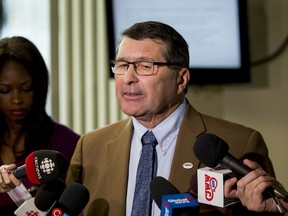 SARM president Ray Orb speaks to media in Saskatoon in 2019. He has expressed disappointment in the carbon tax decision. (Saskatoon StarPhoenix).