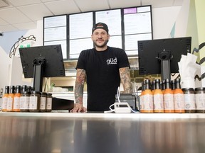 Chef Chris Cole prepares to open the Gud Eats vegan restaurant on April 29, 2020, in downtown Regina. The location closed after less than a year due to the impact of the COVID-19 pandemic.