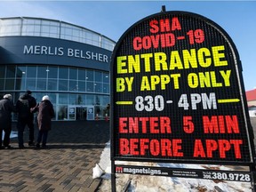 The province has converted Merlis Belsher Place, which is set up as an emergency field hospital, into a mass COVID-19 immunization site. Photo taken in Saskatoon on Friday, March 5, 2021.