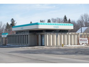 Construction is underway within a space that used to house a Conexus Credit Union branch, but will be occupied by the Circle Project on 5th Avenue.