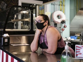 Beata Kowalski, owner of Fresh & Sweet and Fresh Carnival poses for a photo on the Fresh Carnival side of the business. The restaurant will only offer takeout service as of Sunday, due to new government health orders.