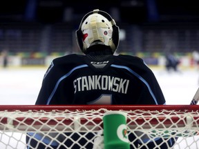 Carl Stankowski ended a 17-month hiatus from the WHL by starting in goal for the Winnipeg Ice on March 13 at the Brandt Centre — the league's East Division hub.
