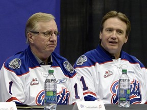 Gavin Semple (left) and his son Shaun (right) are the new owners of the Regina Pats.