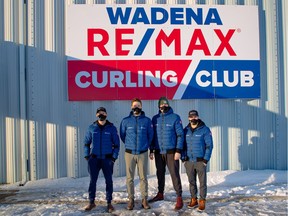 Left to right, lead Dustin Kidby, second Kirk Muyres, third Braeden Moskowy and skip Matt Dunstone — Team Saskatchewan at the 2021 Brier — spent two weeks at the Wadena Curling Club in preparation for the Canadian men's curling championship, which begins Friday in Calgary.