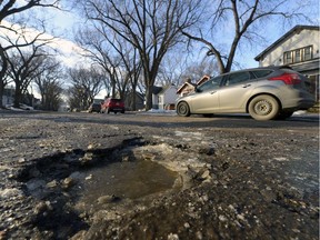 CAA has released its top 10 list of worst roads in Saskatchewan. This photo from 2017 shows a pothole near the General Hospital. Potholes and crumbling pavement remain the number one problem reported.